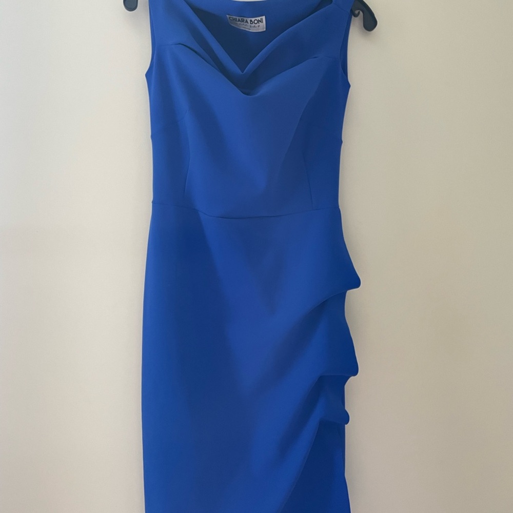 Chiara Boni Melania Off the Shoulder Peep Dress